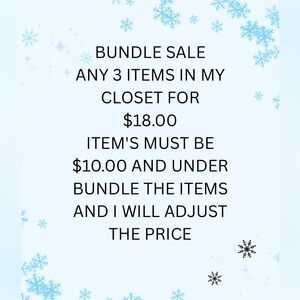 Closet Clear Out Sale!!!!❄️❄️Bundle 3 for $18